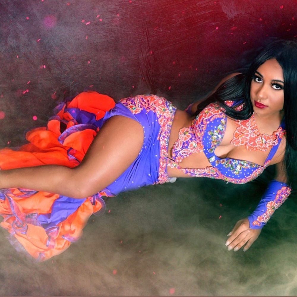 SOLD - Purple Belly Dance Costume (Aida Style)